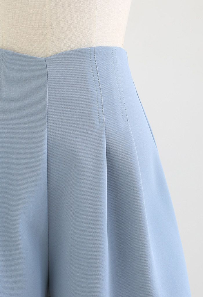 Shorts plisados con cintura Stitches en azul
