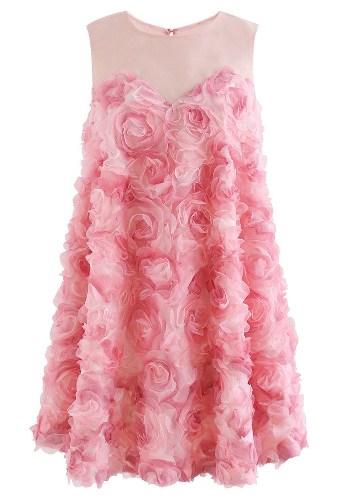 Vestido Dolly sin mangas 3D Pinky Rose