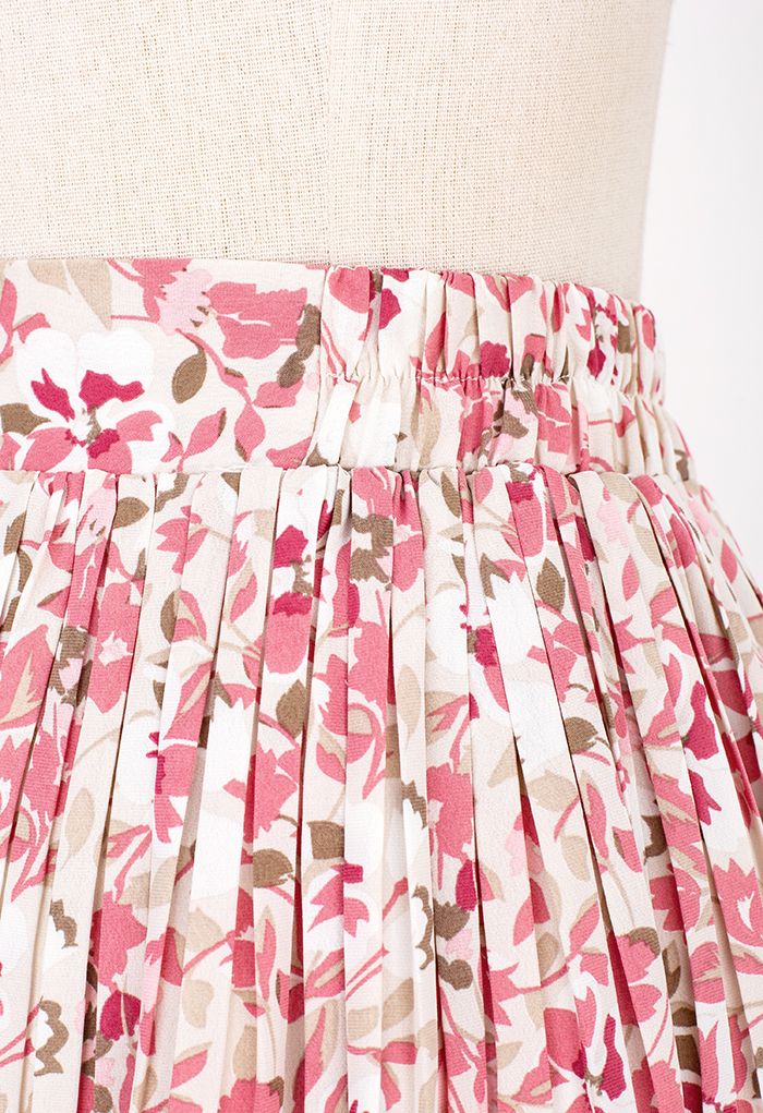 Falda midi plisada rosa de Summer Posy