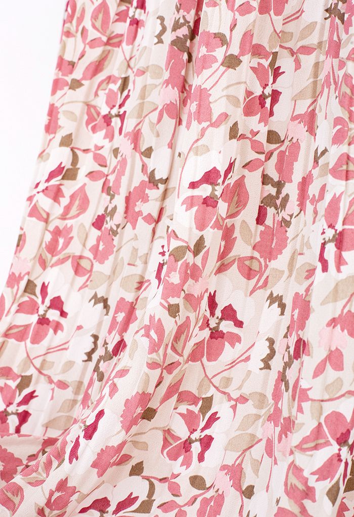 Falda midi plisada rosa de Summer Posy