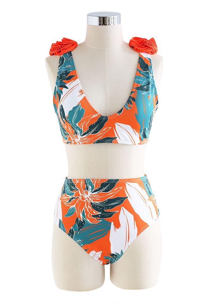 Conjunto de bikini tropical Vibe floral con pareo