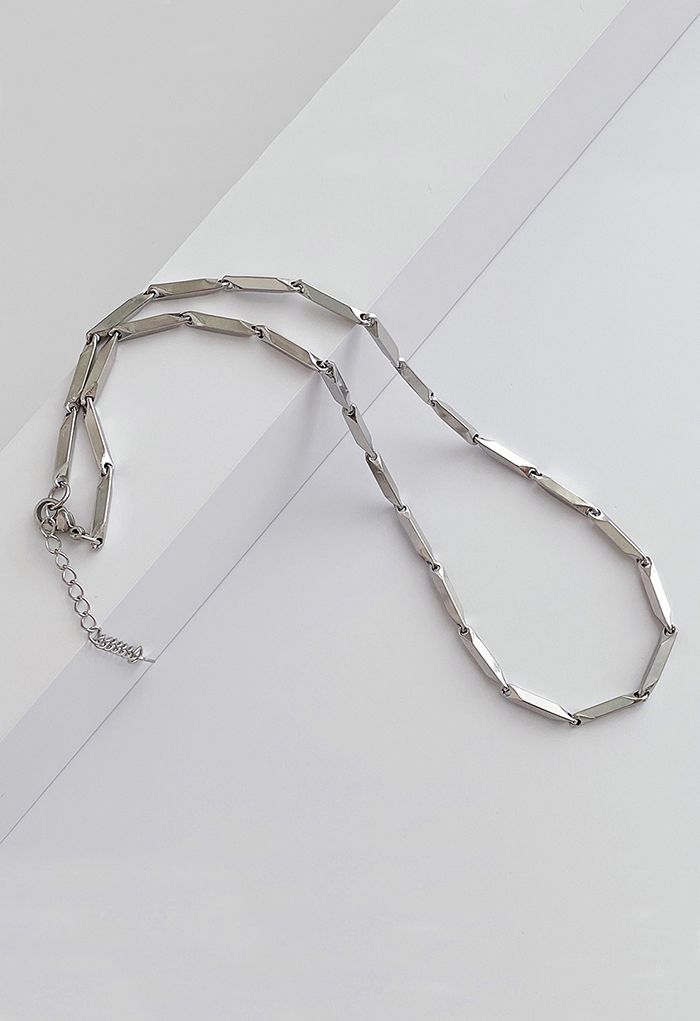 Collar de clavícula de metal de acero inoxidable con forma de bambú