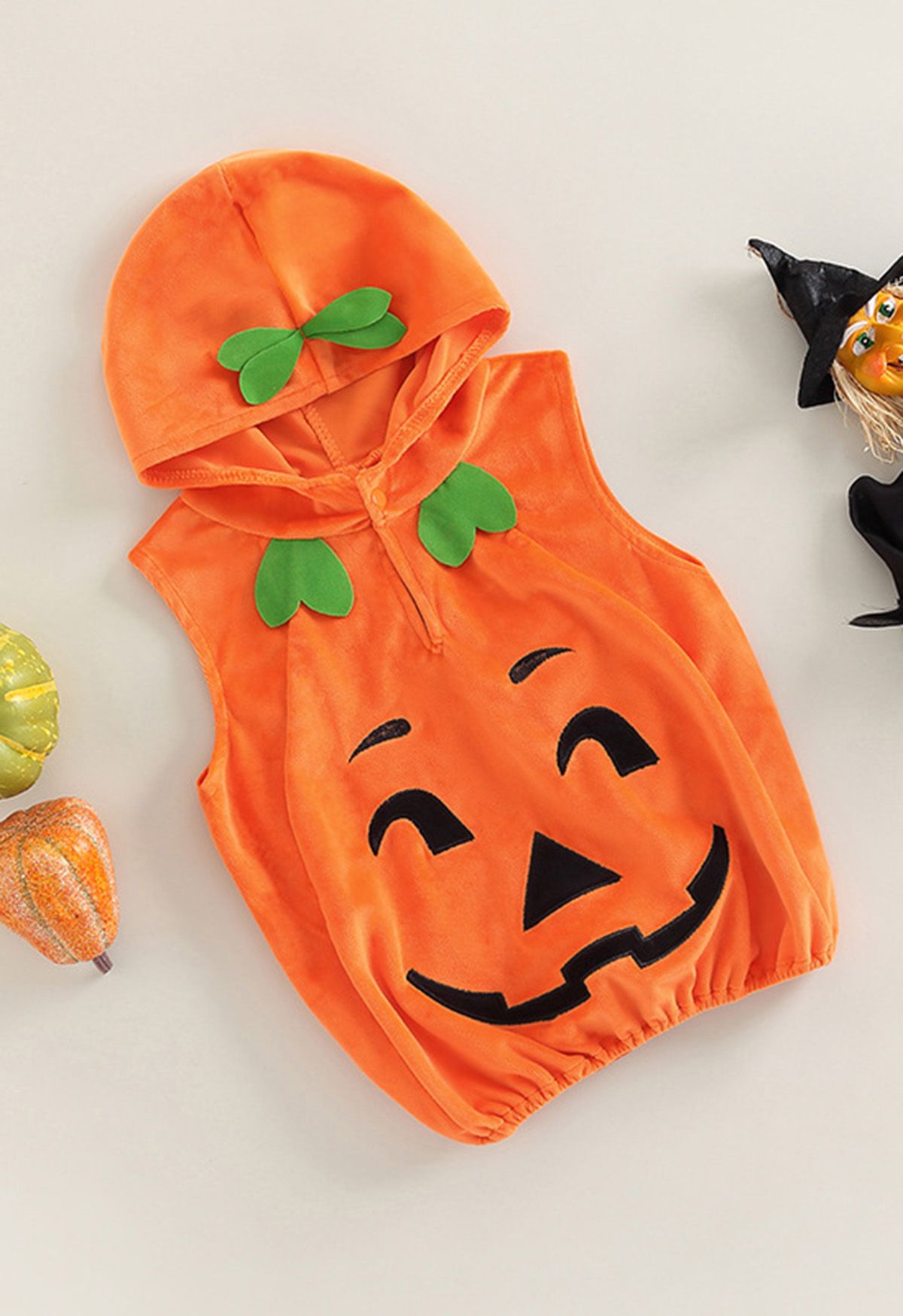 Disfraz de Halloween con capucha de calabaza para bebés pequeños