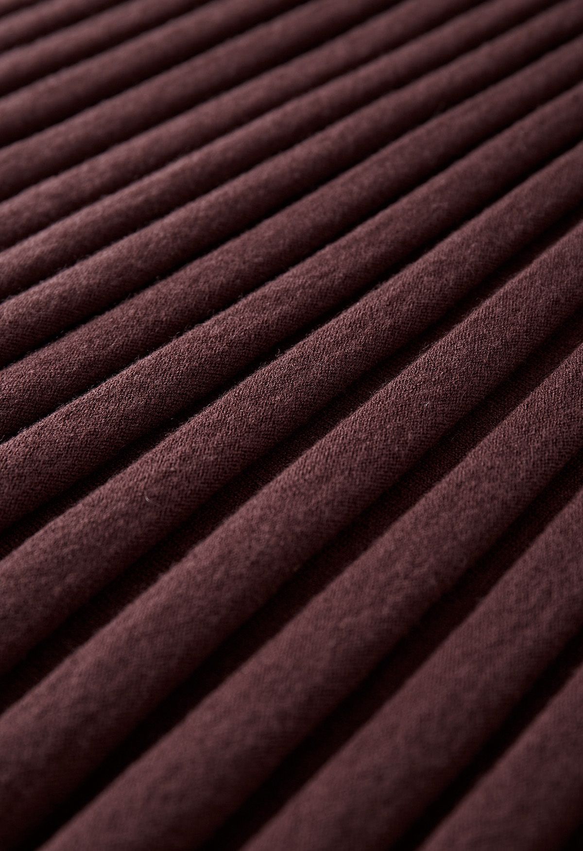 Falda larga de punto ultrasuave con dobladillo de lechuga en marrón