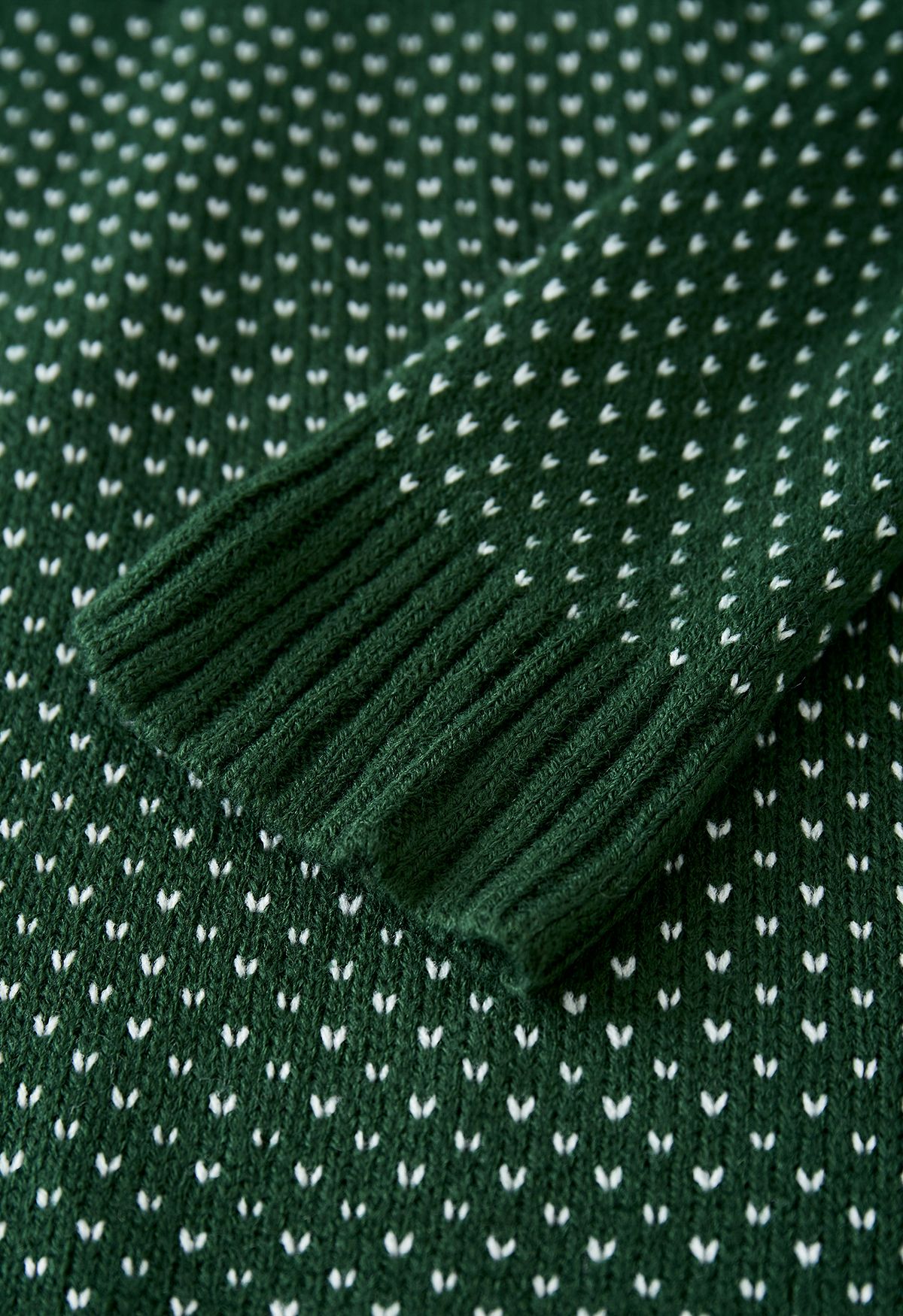 Suéter de punto de manga larga fantasma lindo en verde militar