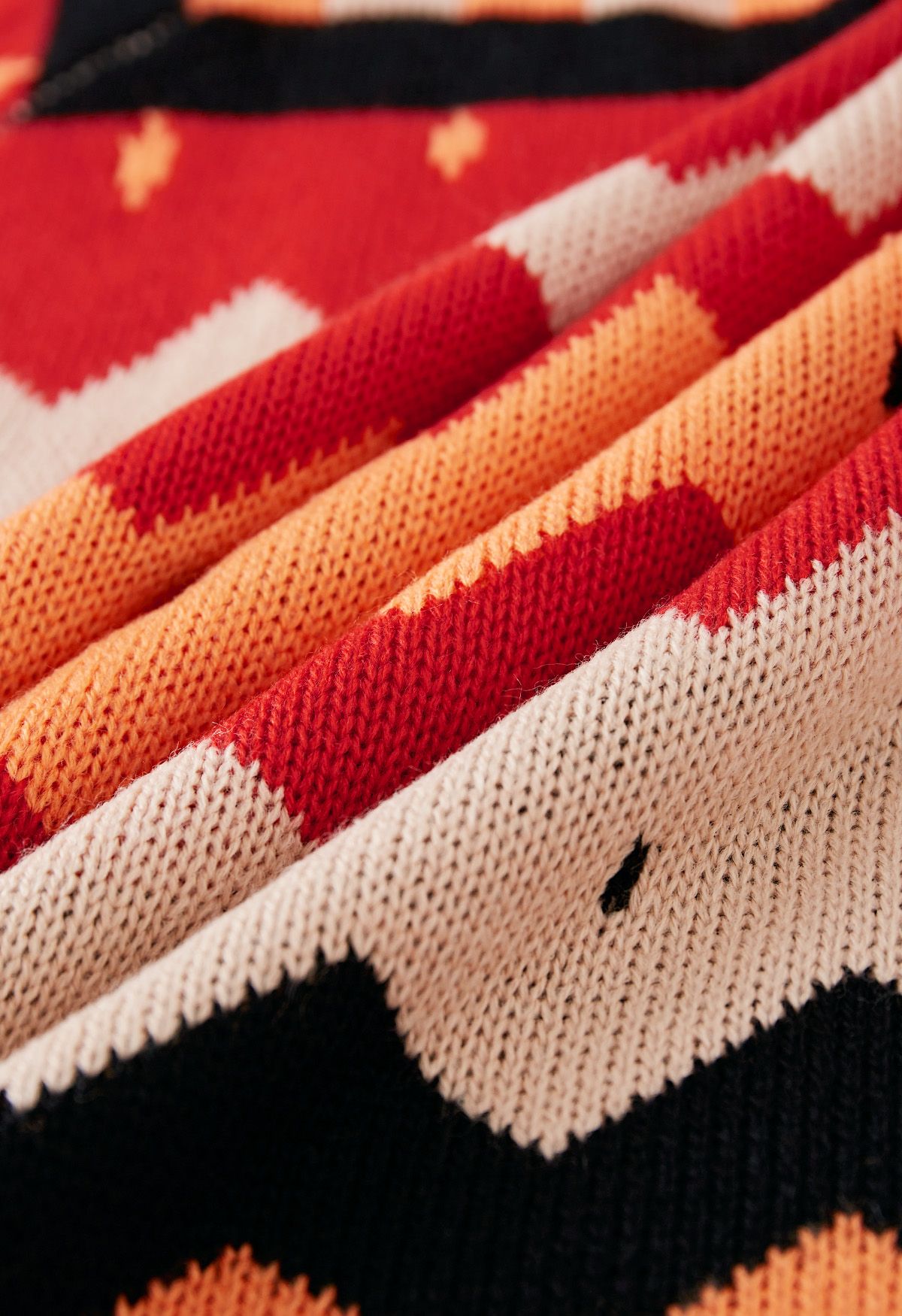Jersey de punto en zigzag multicolor en rojo