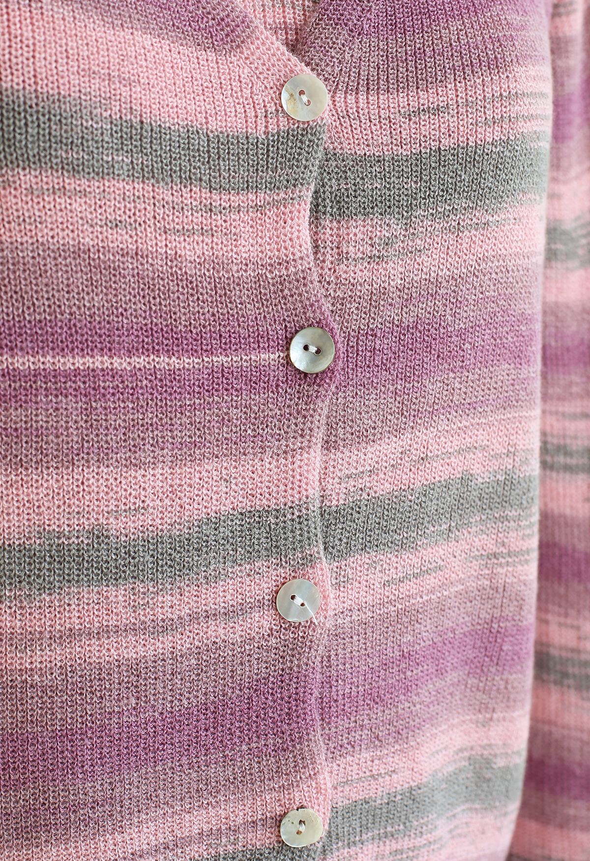 Conjunto de cárdigan y top corto de tirante a rayas de Mixcolor en rosa
