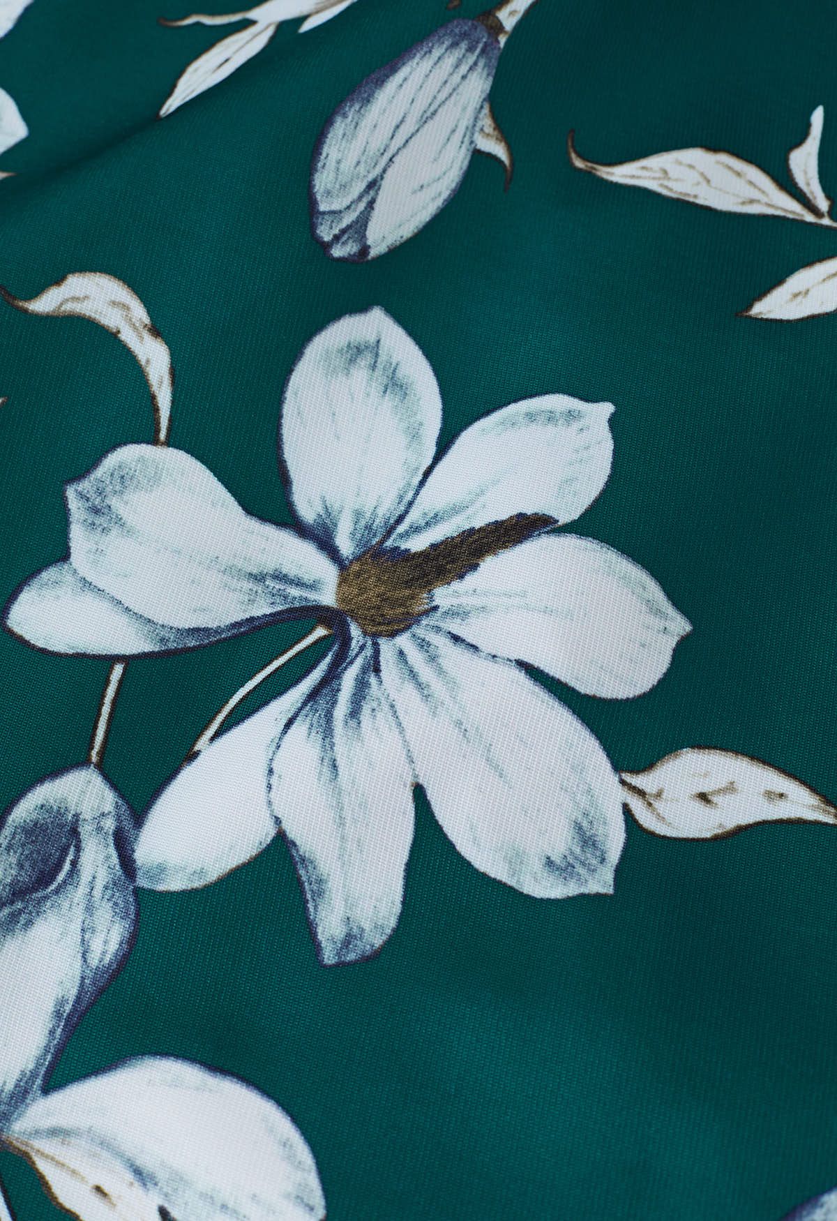 Falda midi de vuelo verde Magnolia Blossom