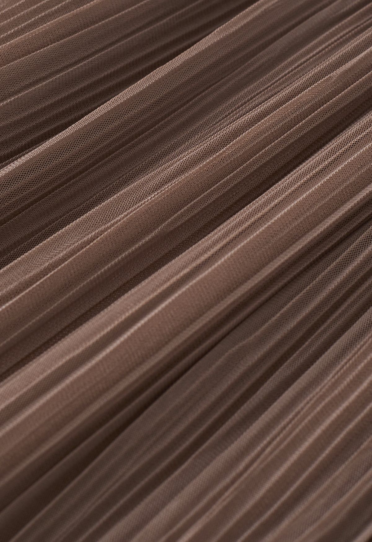 Falda de tul de malla de doble capa plisada en marrón