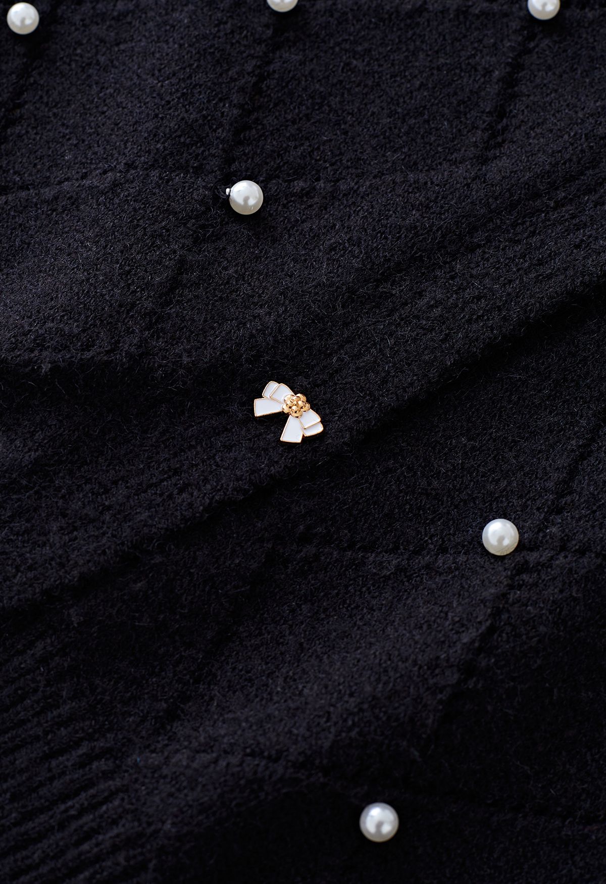 Conjunto de cárdigan y top de tirantes de punto Pearly Diamond en negro