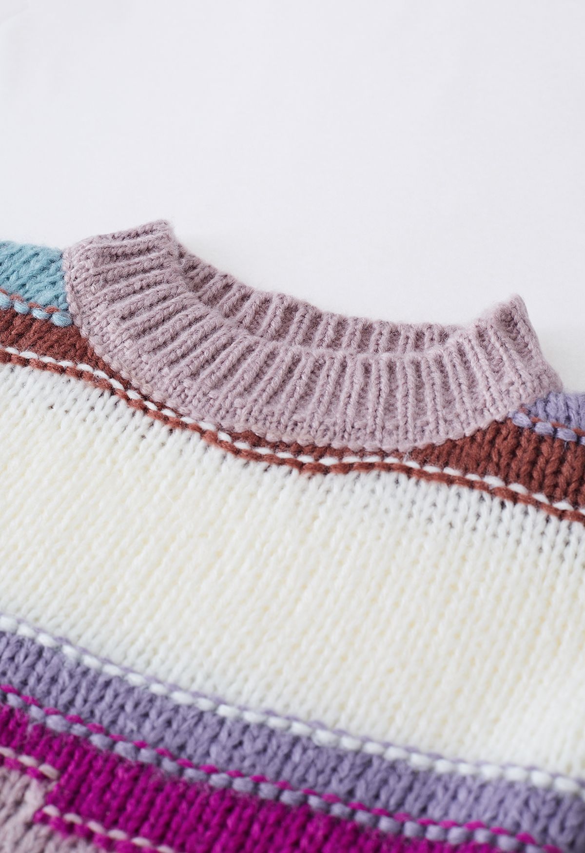 Suéter de punto con hombros caídos Paleta de colores