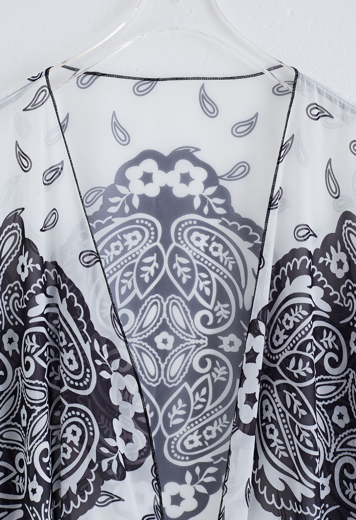 Kimono de gasa con estampado de cachemira