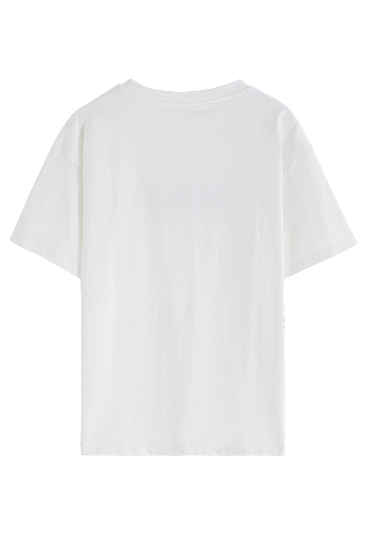 Camiseta de cuello redondo con estampado de París en blanco