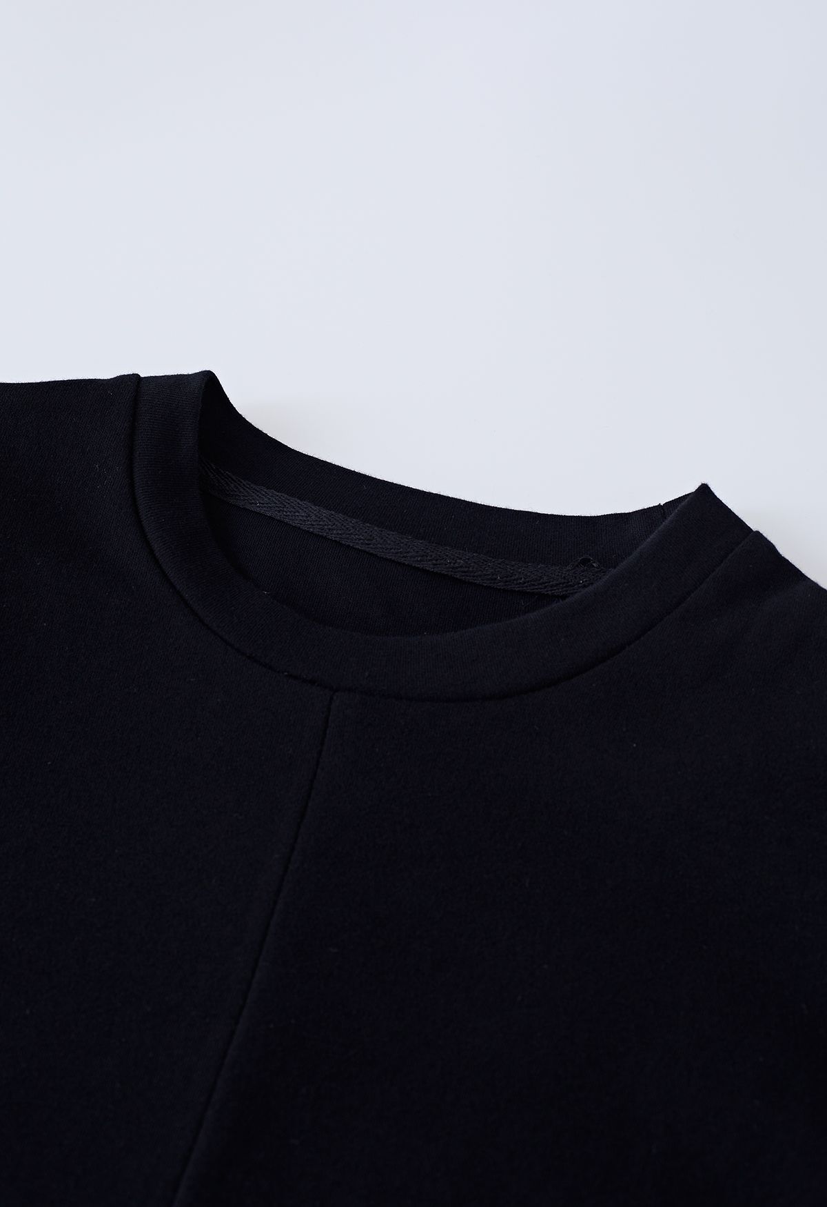 Top de algodón sin mangas con cintura entrecruzada en negro