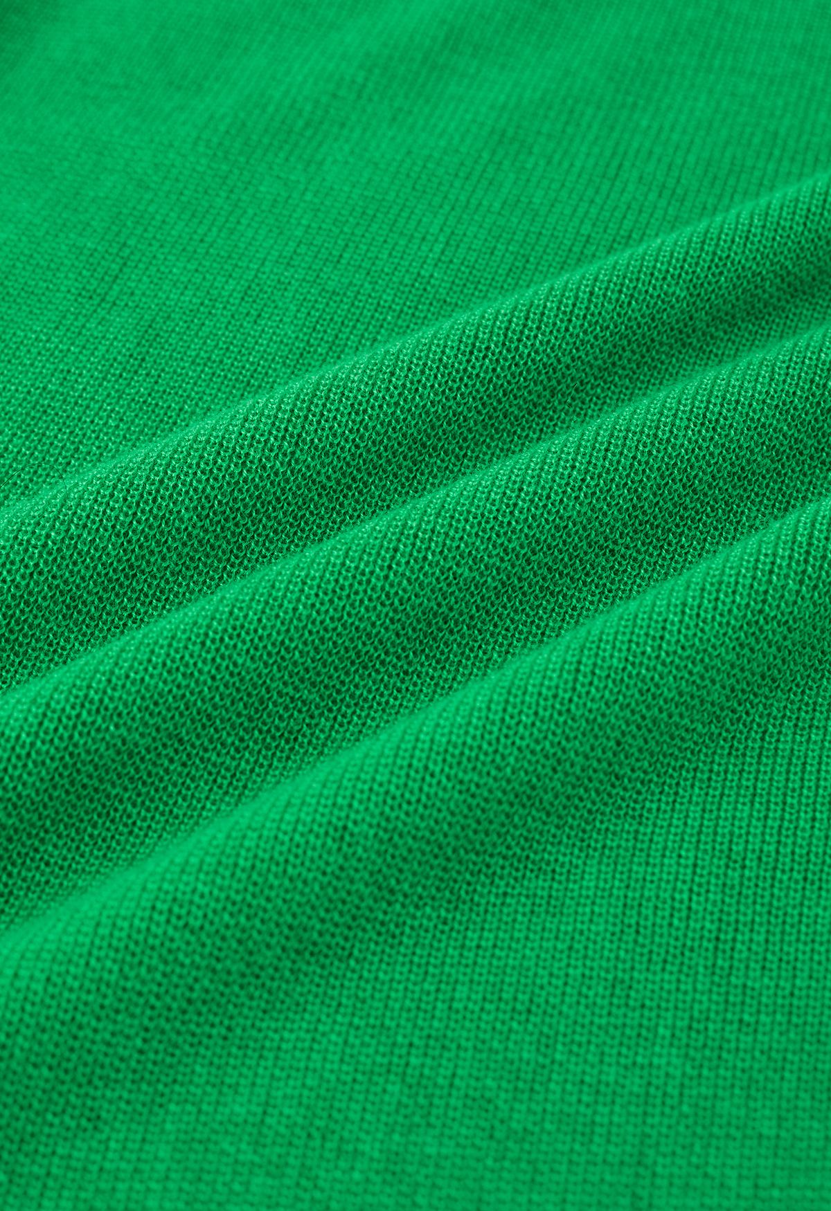 Falda larga lápiz de cintura alta de punto en verde