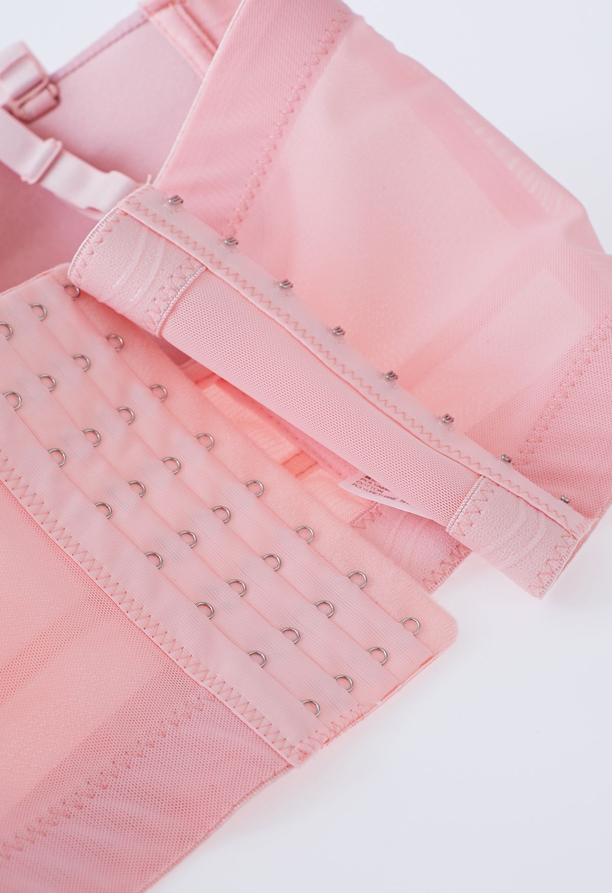 Top corto de bustier con aros de color sólido en rosa