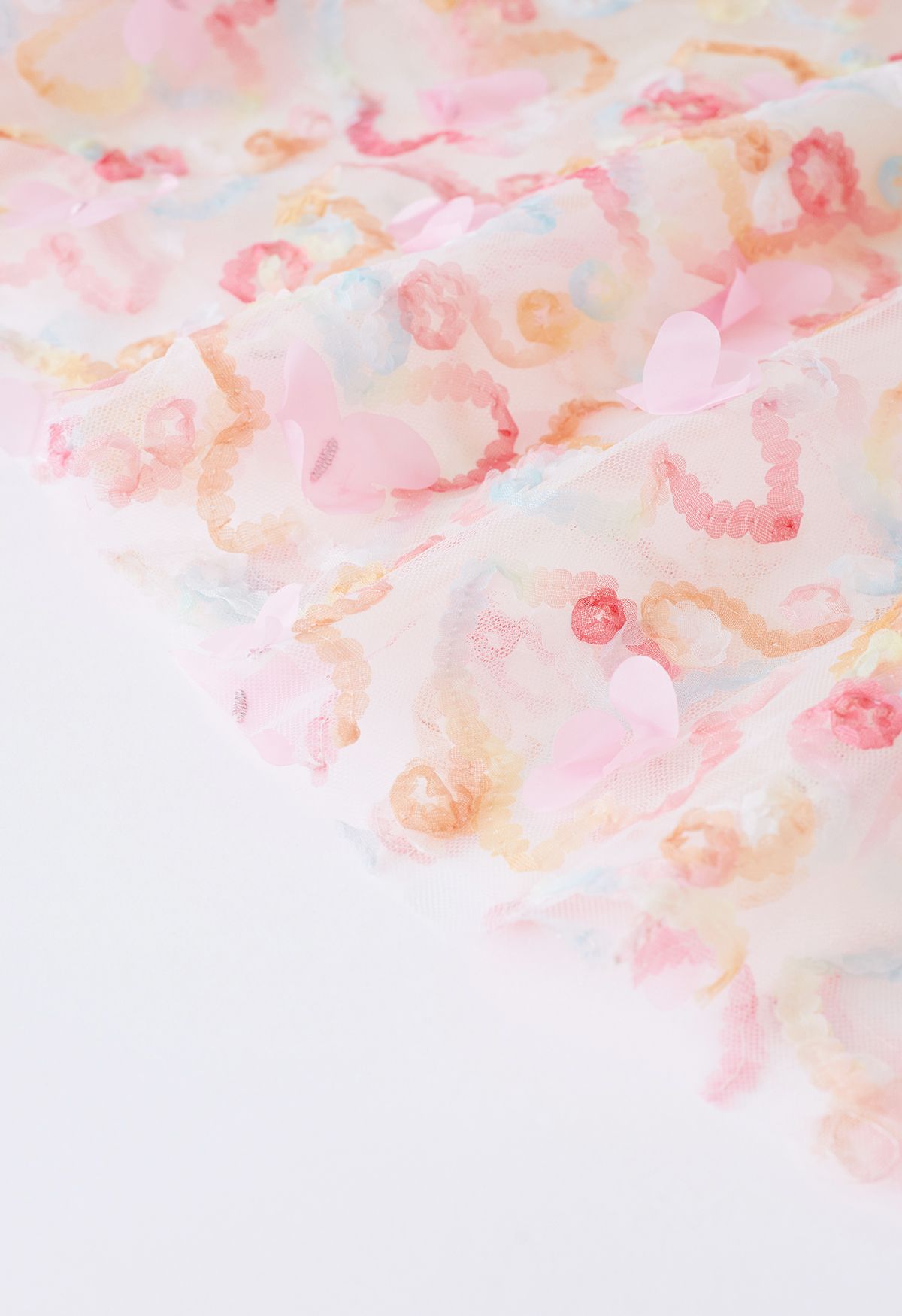 Falda de tul de malla de mariposa animada en rosa