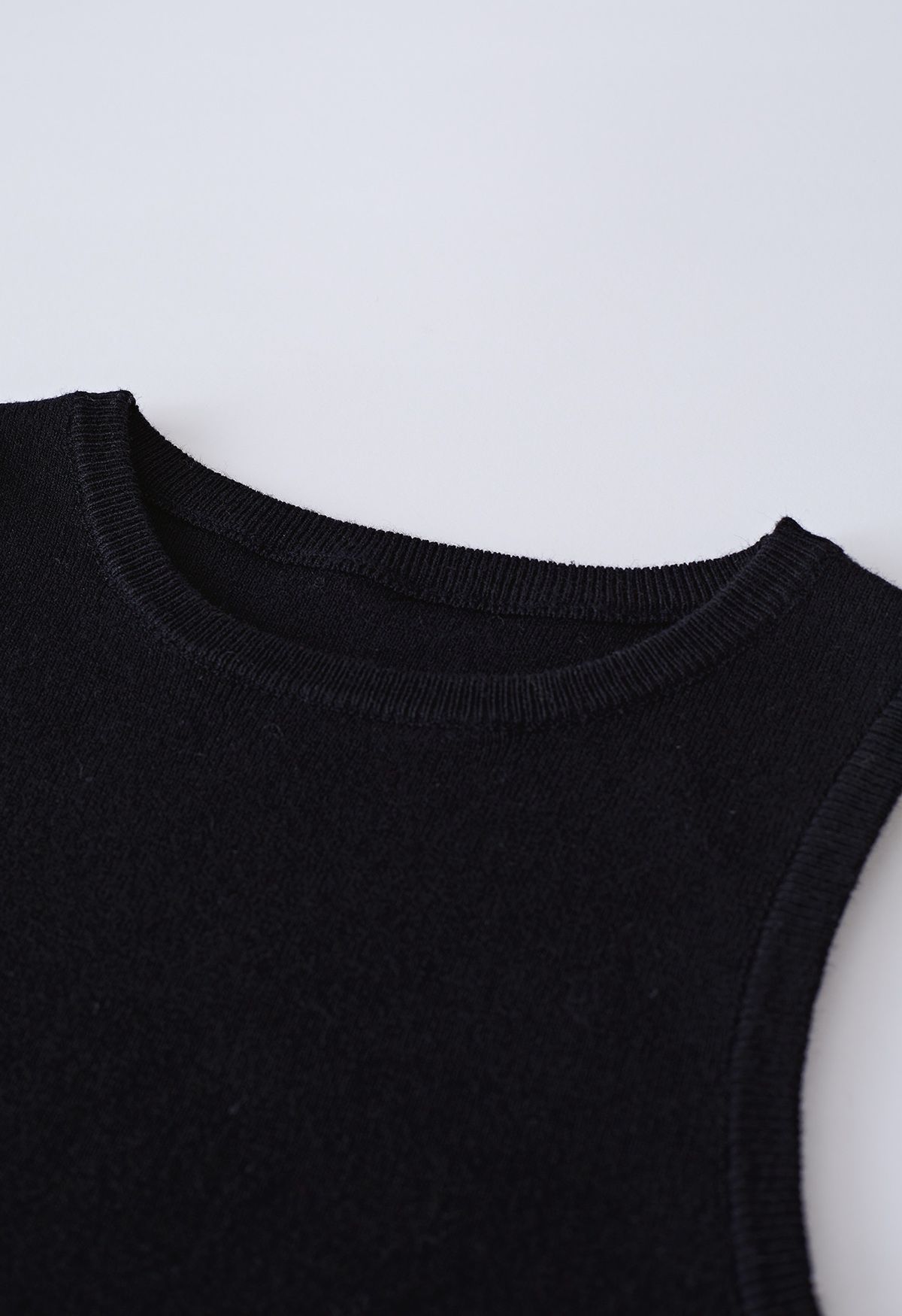 Camiseta sin mangas de punto Lithesome Comfort en negro
