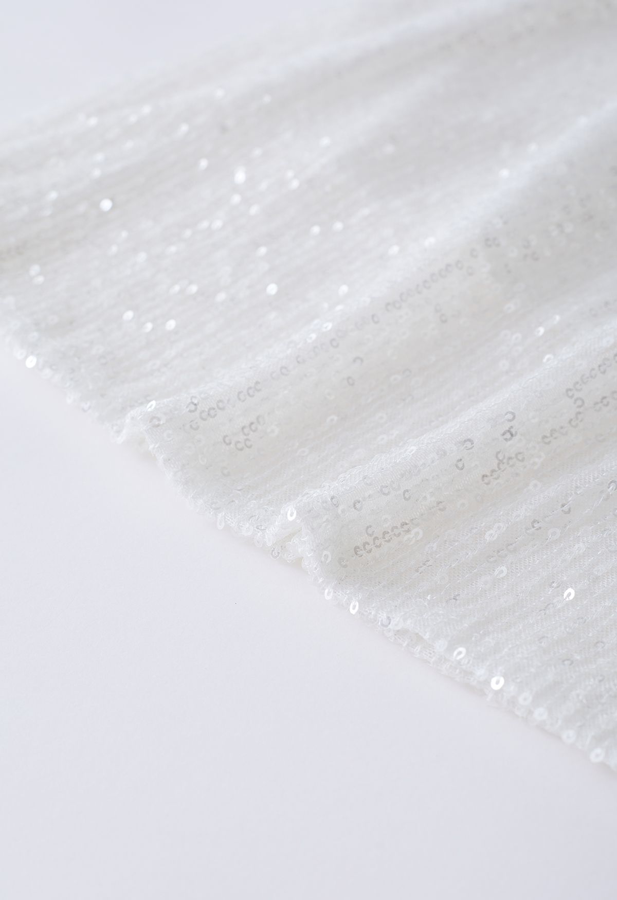 Falda de sirena con lentejuelas deslumbrantes en blanco