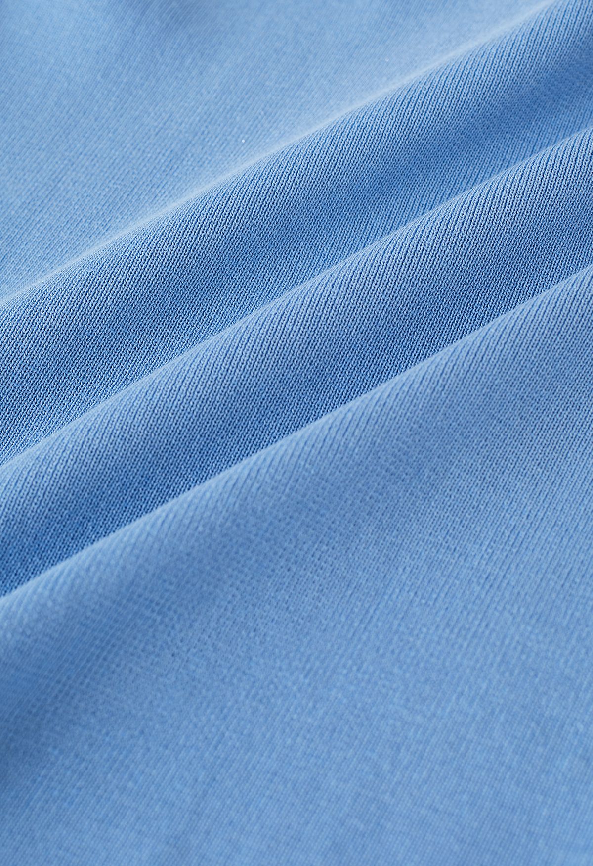 Camiseta sin mangas de punto con cuello cuadrado elegante en azul