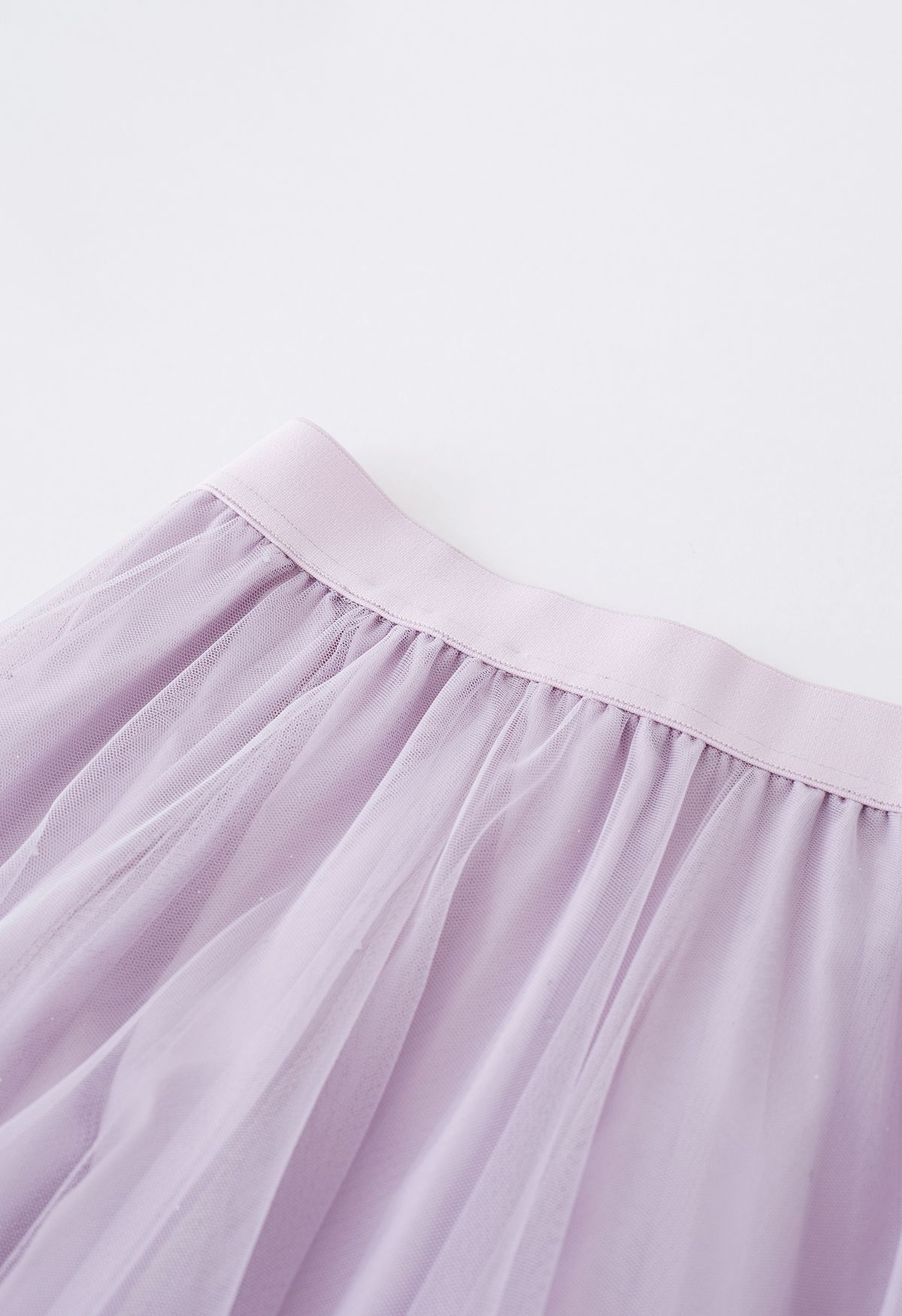 Falda midi de tul de malla con purpurina Venus en lavanda