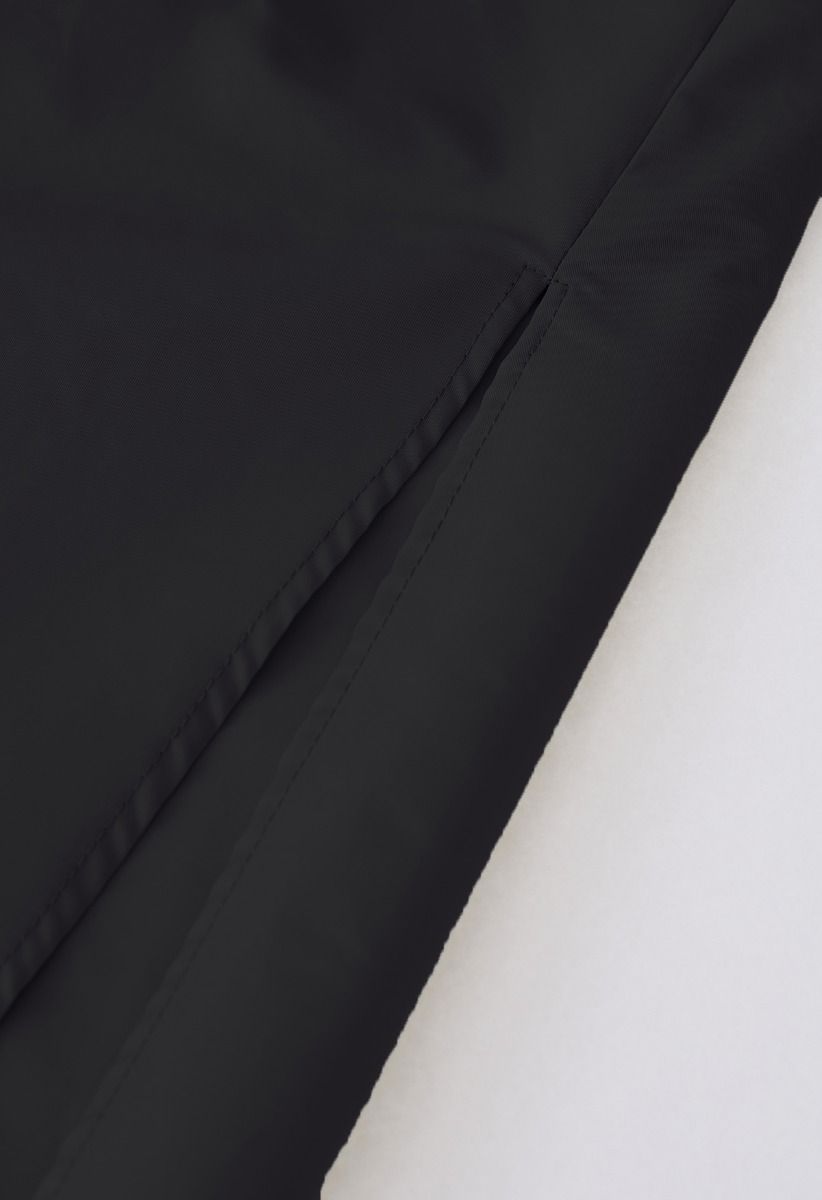 Conjunto de top corto y falda larga con abertura Breezy Bliss en negro