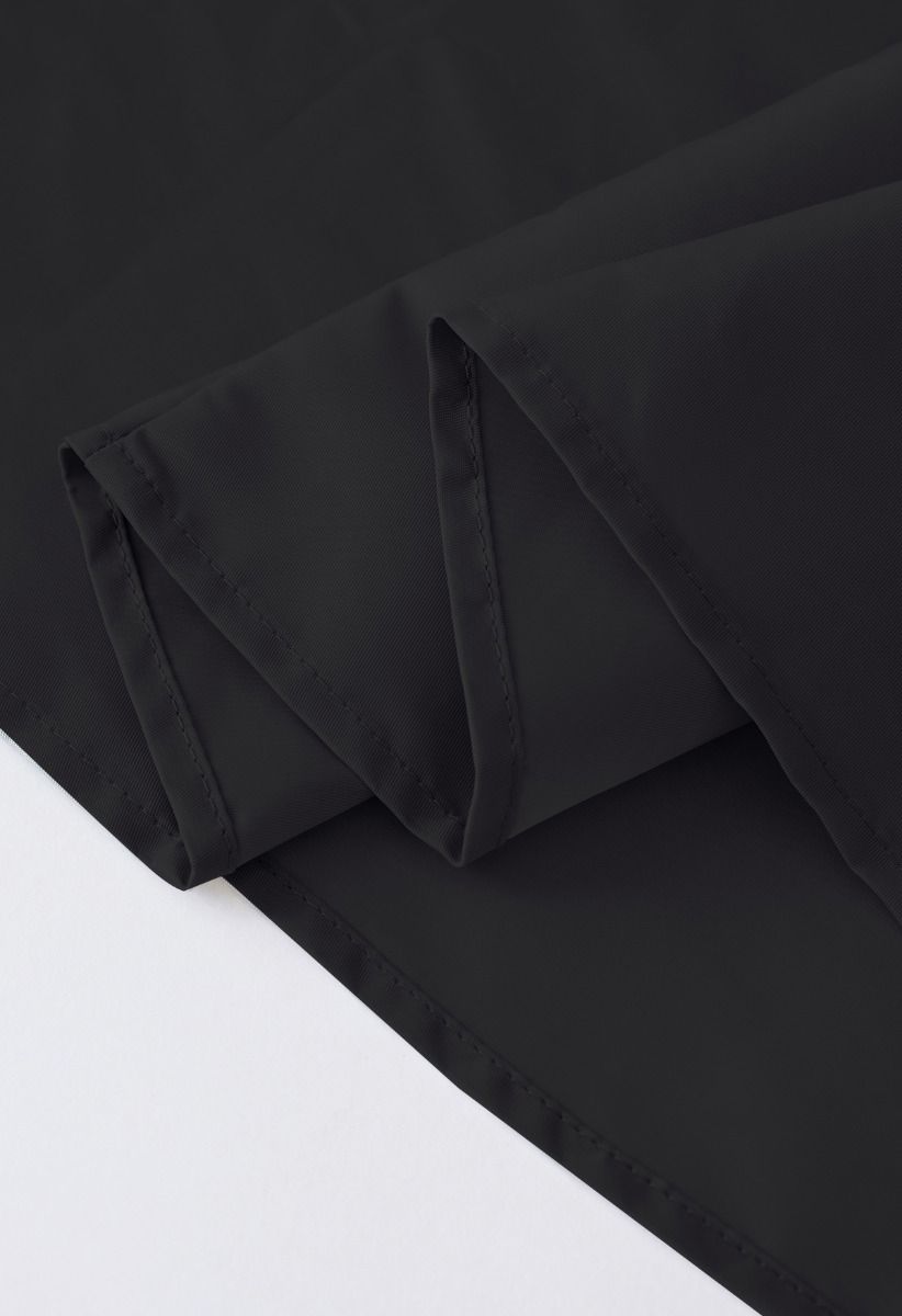 Conjunto de top corto y falda larga con abertura Breezy Bliss en negro