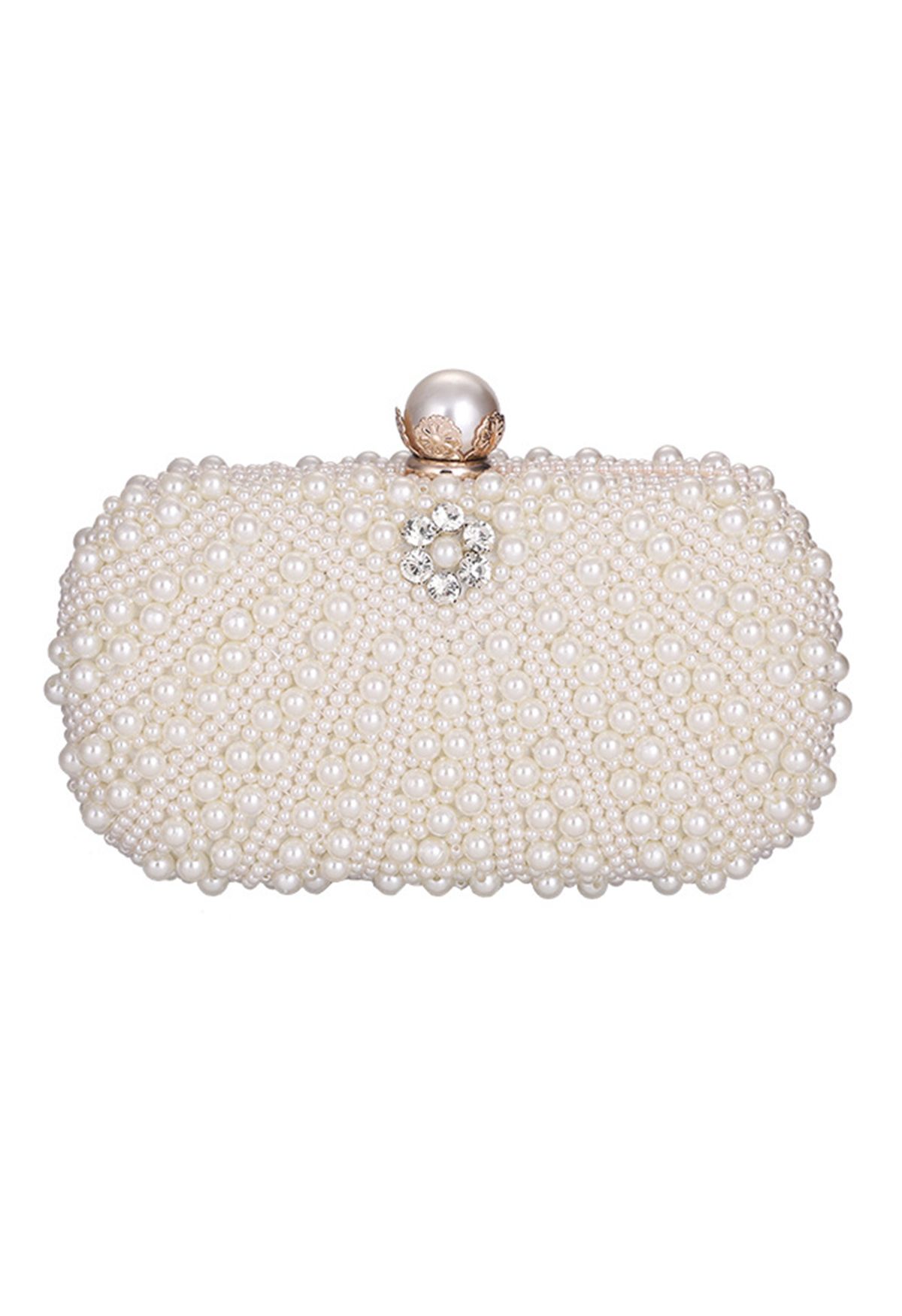 Embrague distintivo de perlas completas