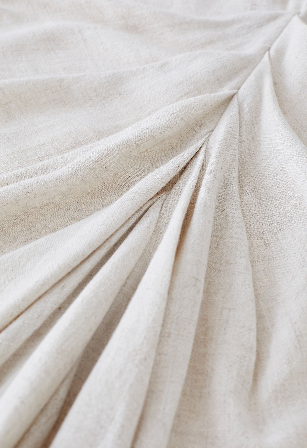 Falda larga drapeada de lino transpirable