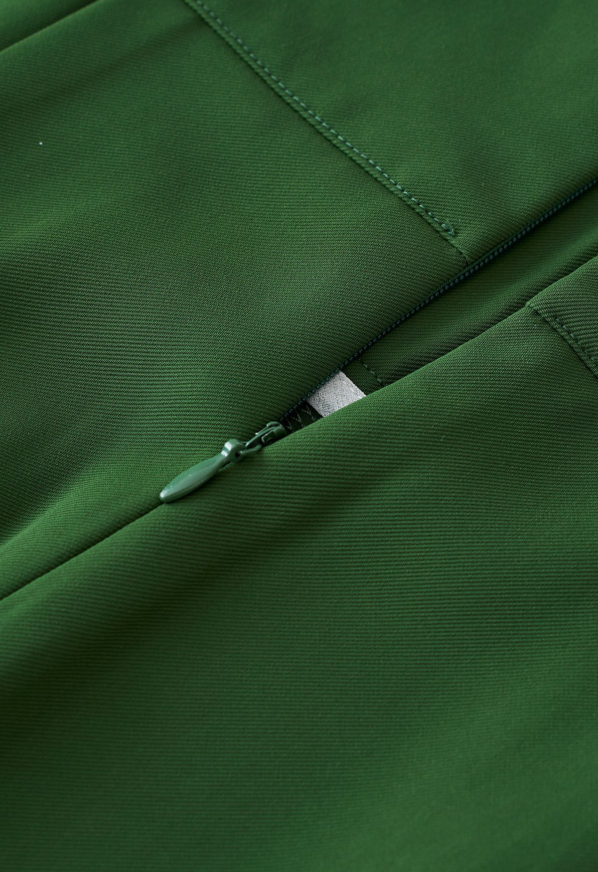Pantalones anchos de cintura alta Bowknot en verde oscuro