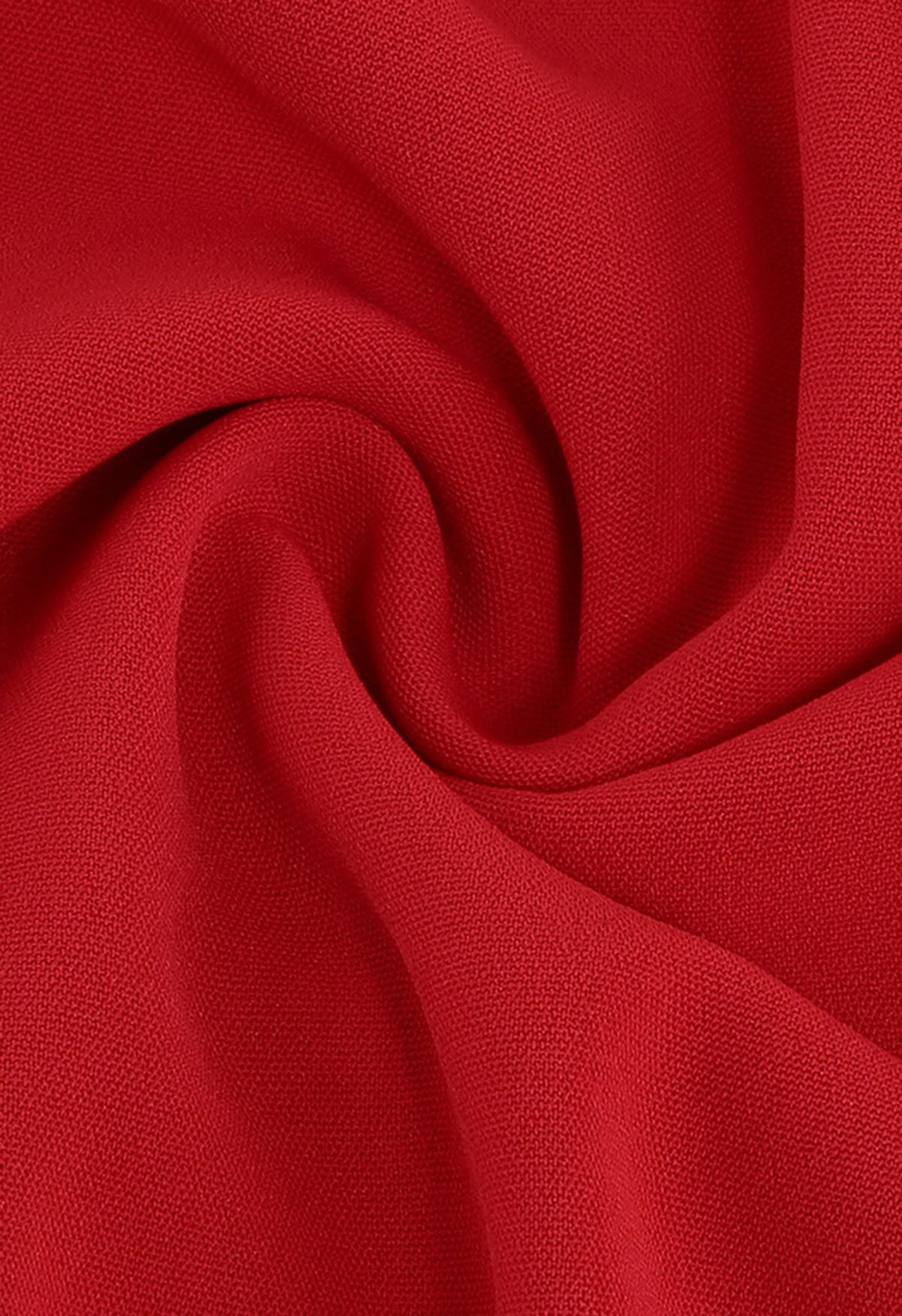 Vestido midi sin mangas plisado con lazo en rojo