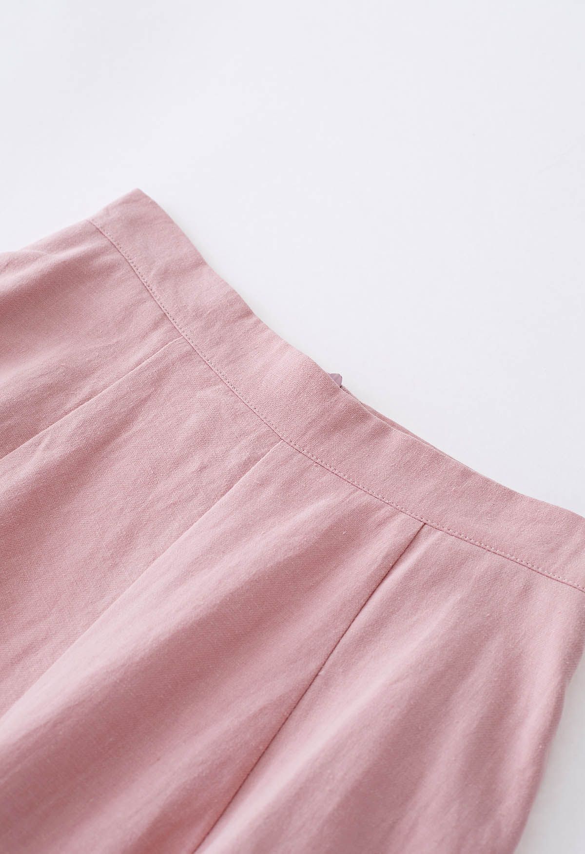 Pantalones cortos de pernera ancha de algodón suave en rosa