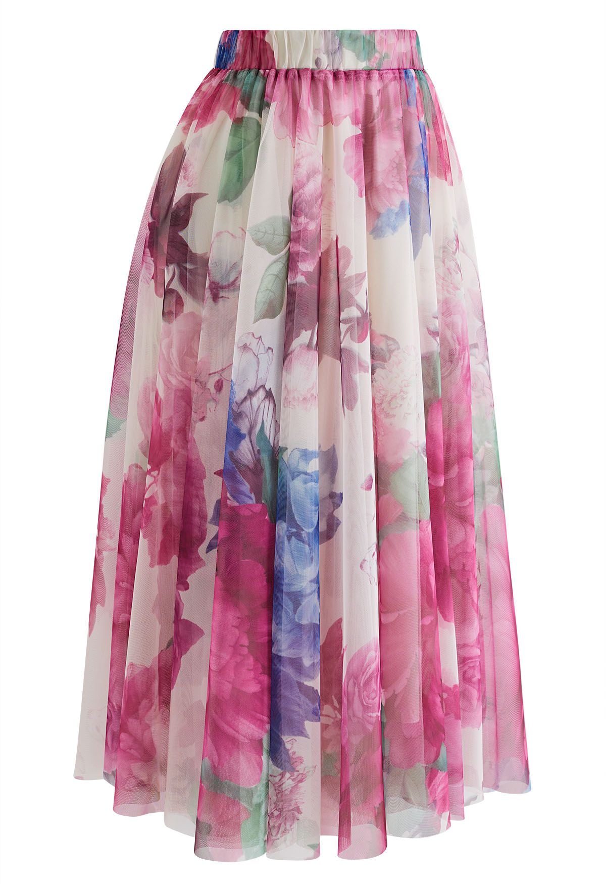 Falda de tul de malla de doble capa de Dancing in Flowers