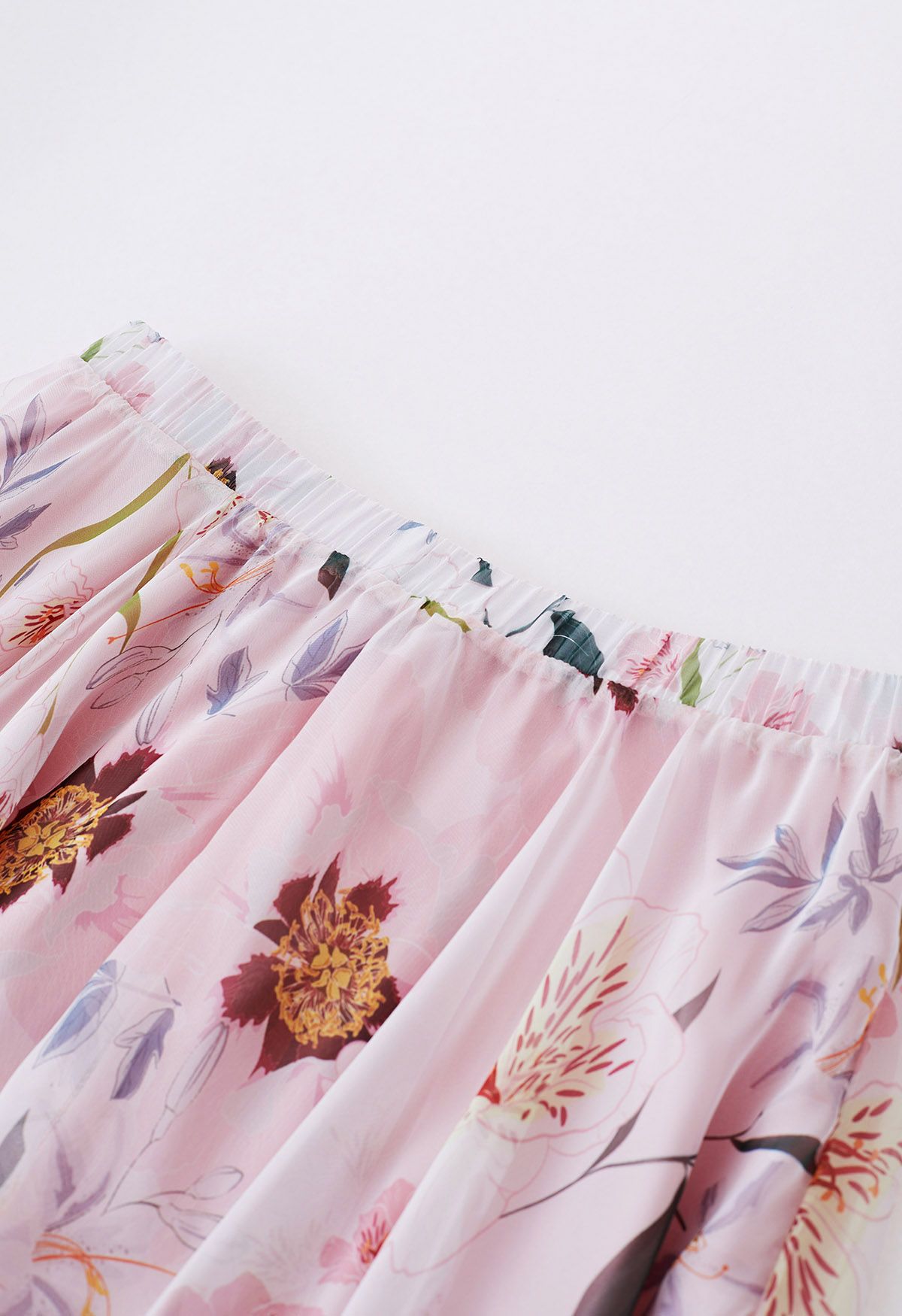 Falda larga de chifón Blushing Blooms
