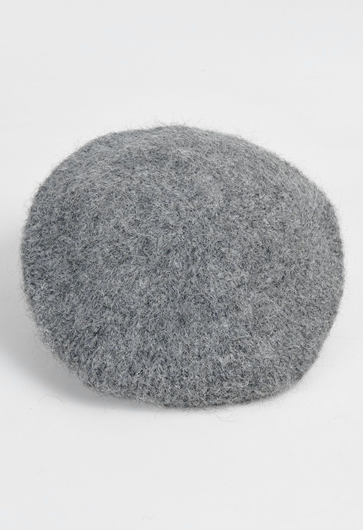 Gorro con boina Fuzzy de mezcla de lana en gris