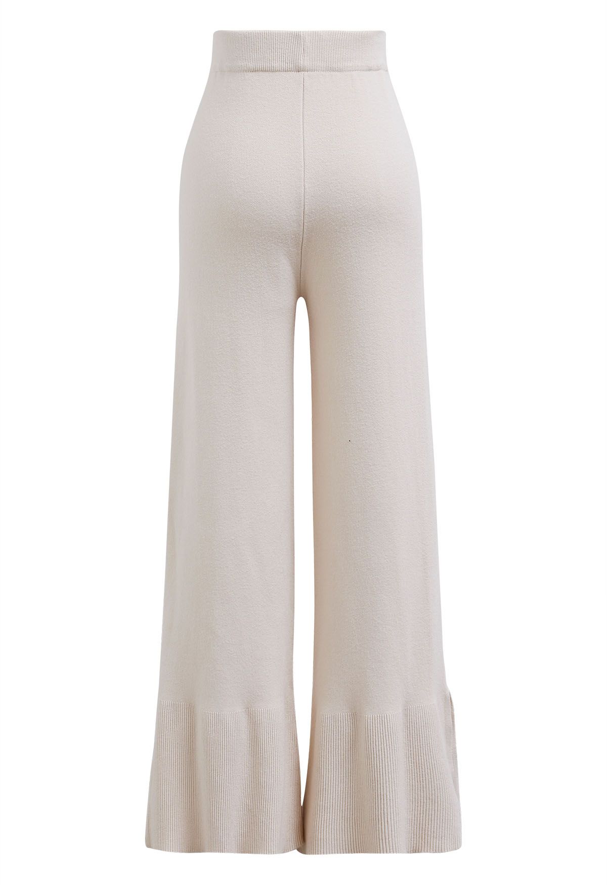 Pantalones de punto suave Seam Line en color avena