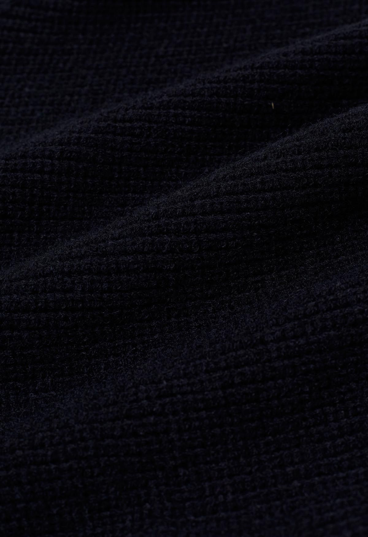 Suéter de punto de manga corta con cuello simulado en negro