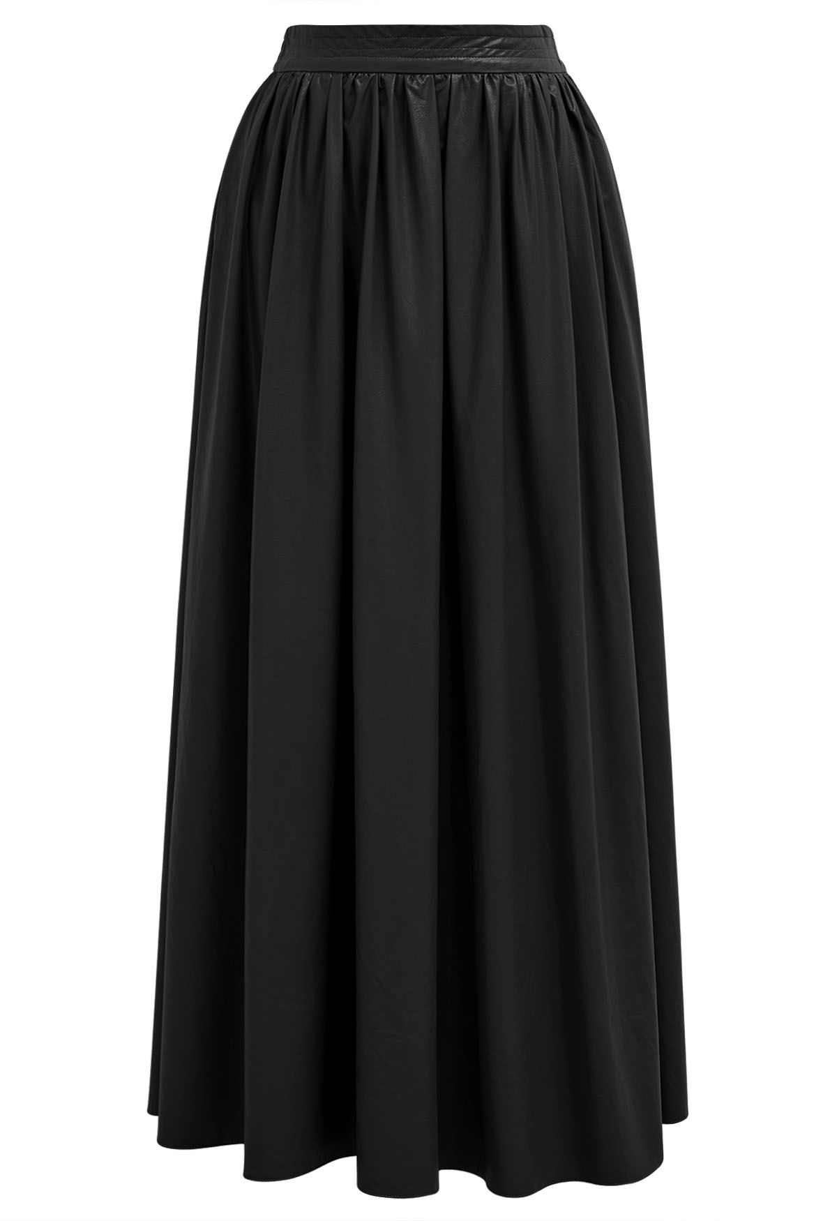 Falda larga de cuero sintético en negro de Refined Simplicity