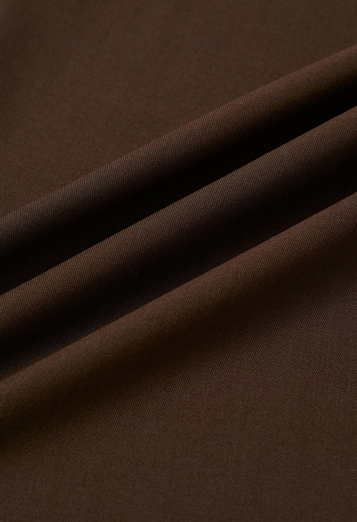 Pantalones anchos plisados de cintura alta fruncidos en marrón