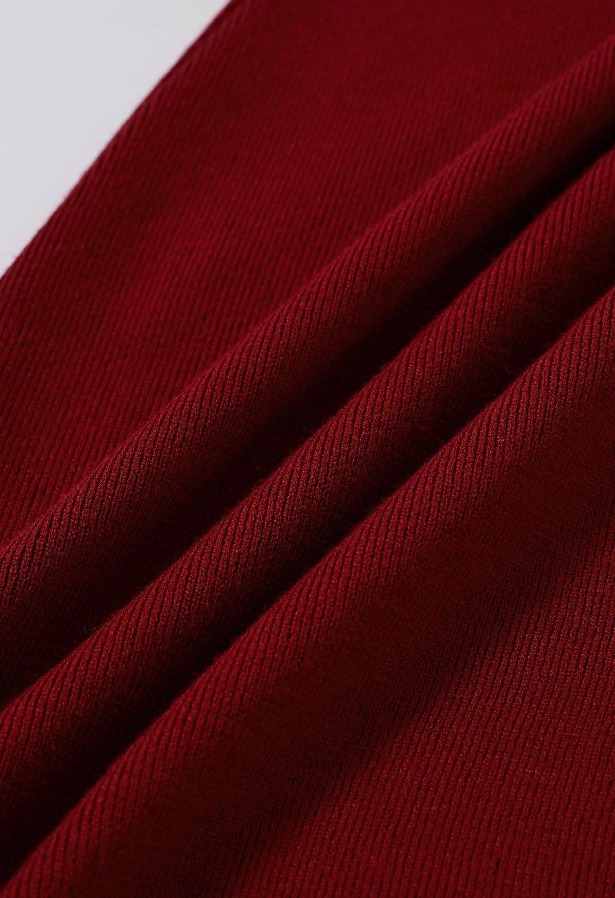 Vestido de punto tipo polo con borde en contraste en rojo