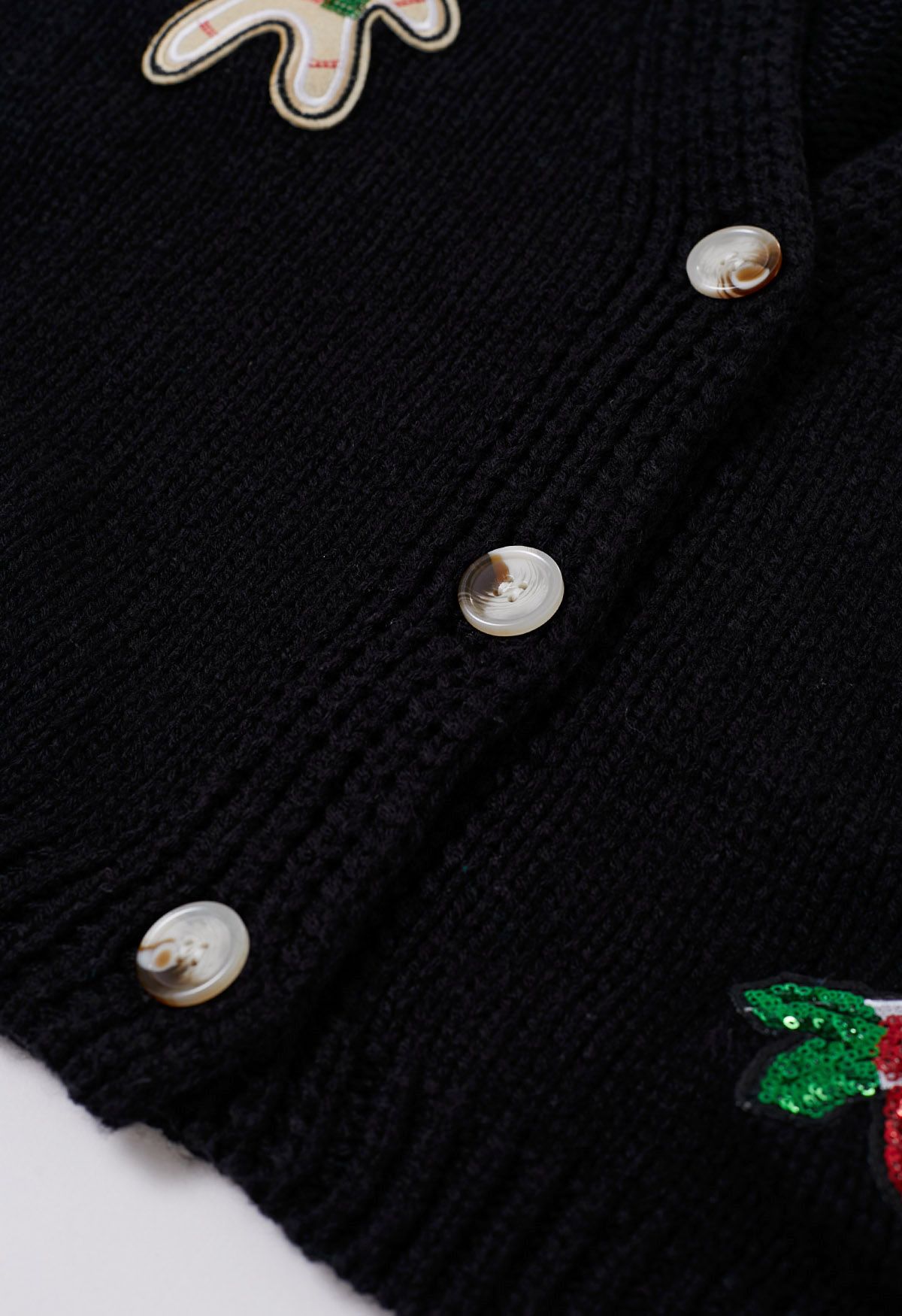Cárdigan de punto de hombre de jengibre con lentejuelas y calcetín navideño en negro