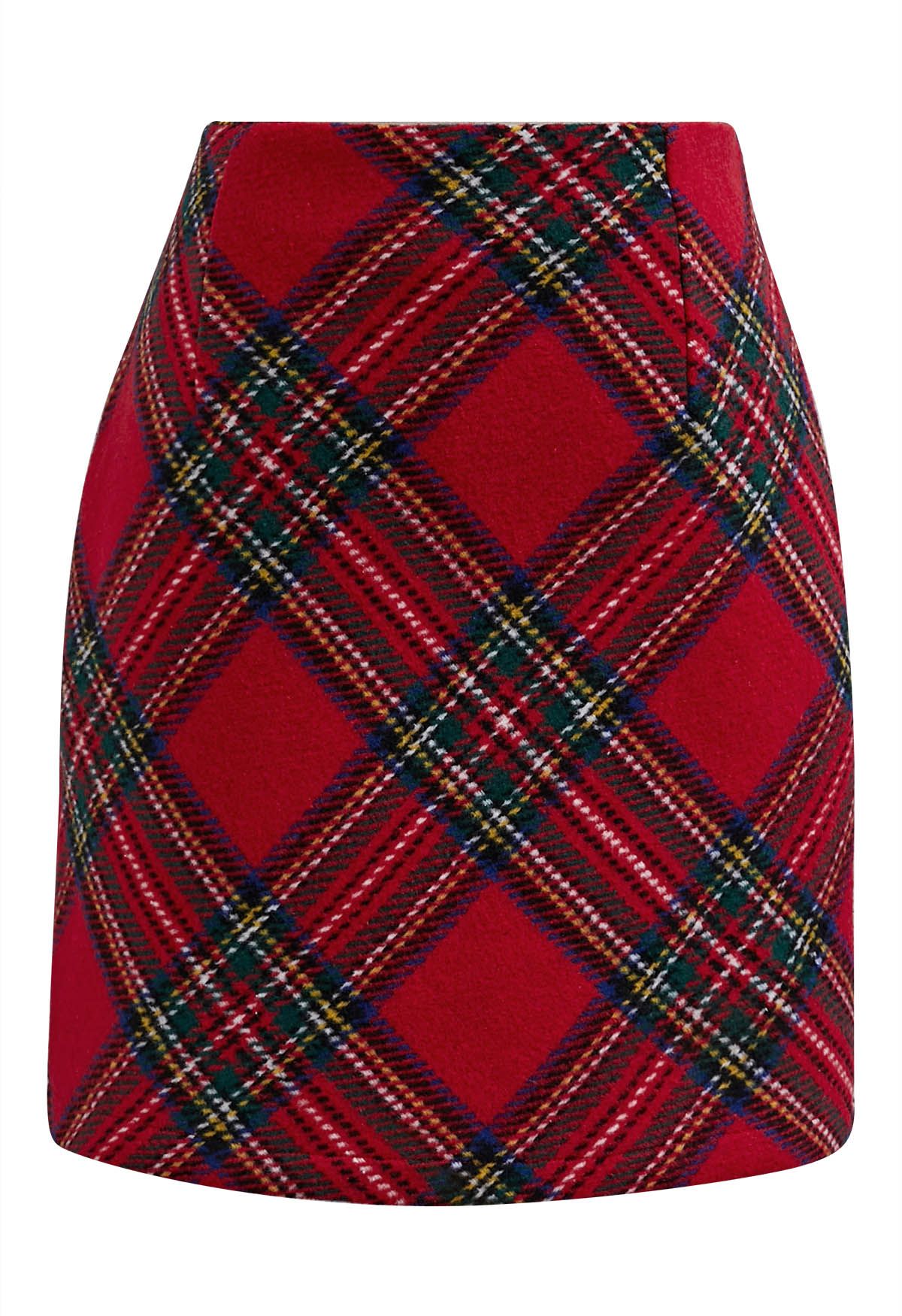 Minifalda Bud de mezcla de lana y tartán rojo