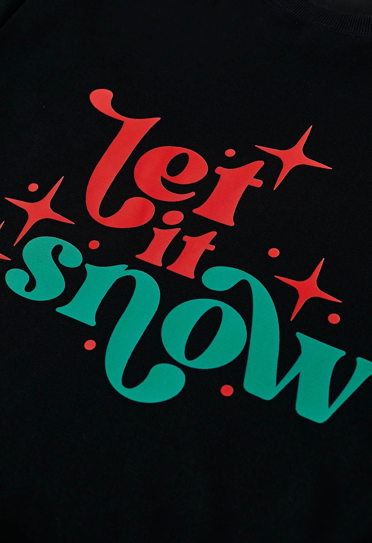 Sudadera con estampado Let It Snow en negro