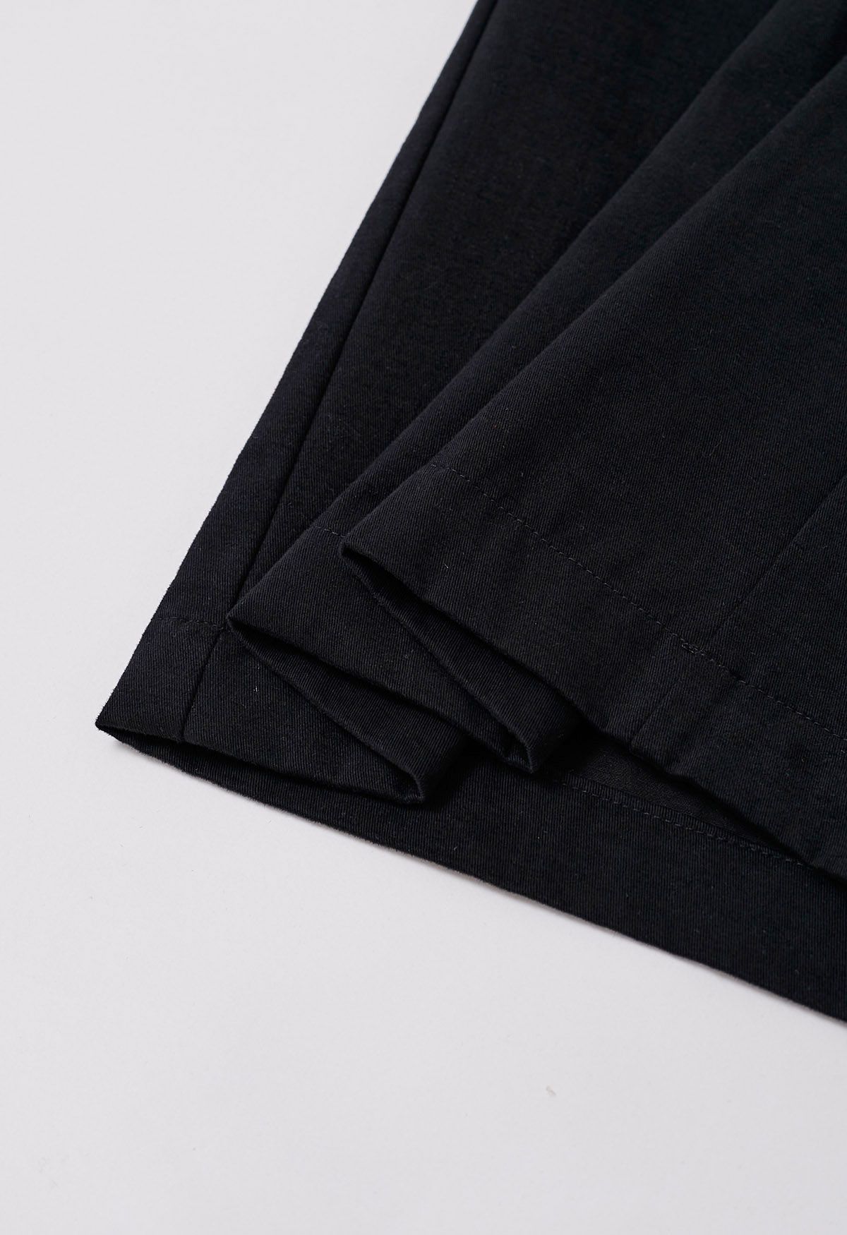 Cómodos pantalones anchos de algodón en negro