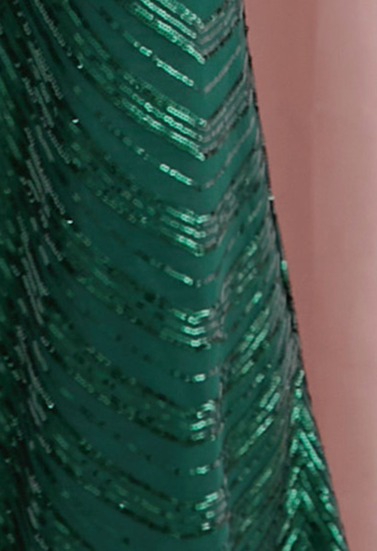 Vestido sirena de lentejuelas verde oscuro