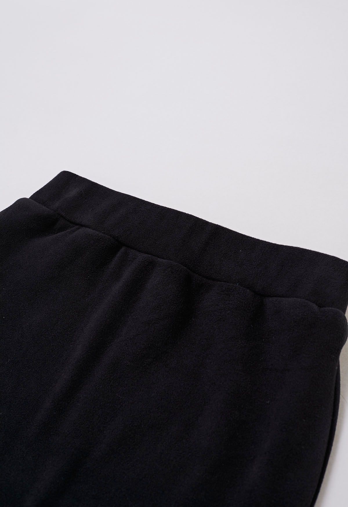 Falda de sirena con solapa gruesa y cintura elástica en negro