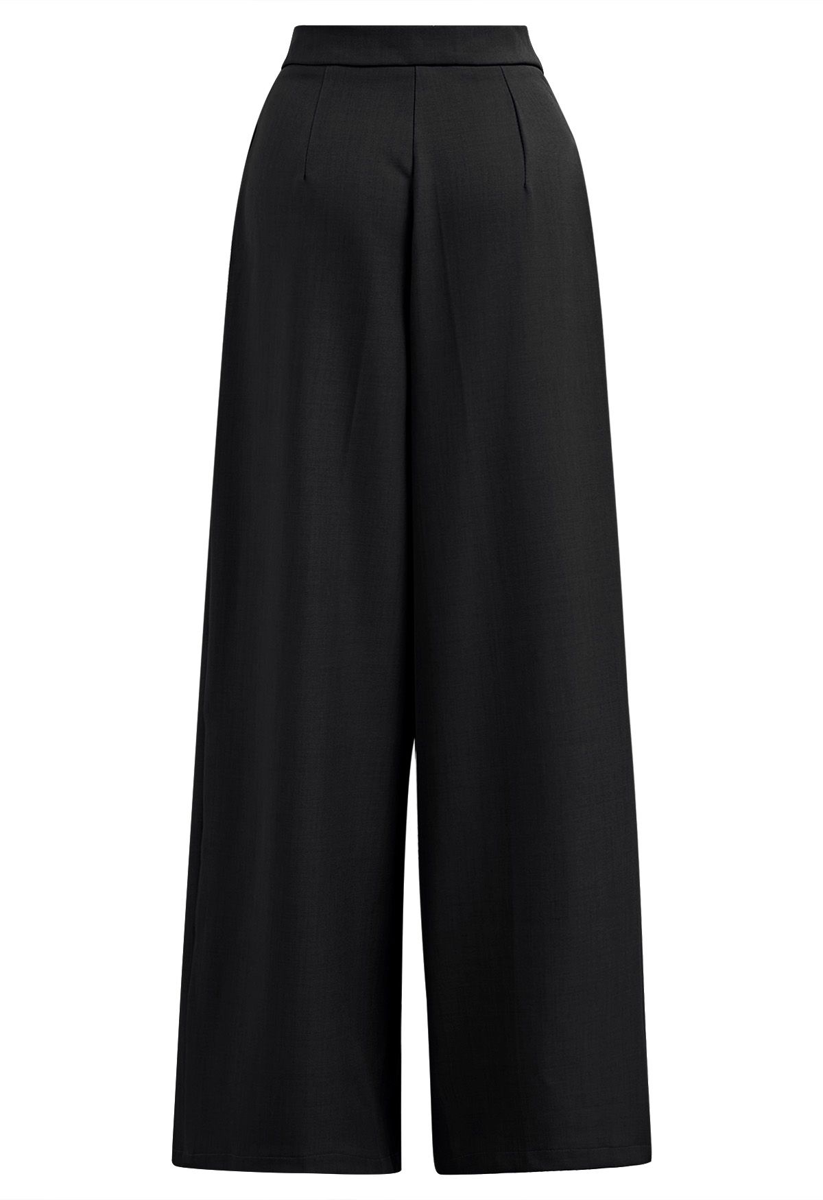 Pantalones rectos con bolsillos laterales y cinturón fijo en negro