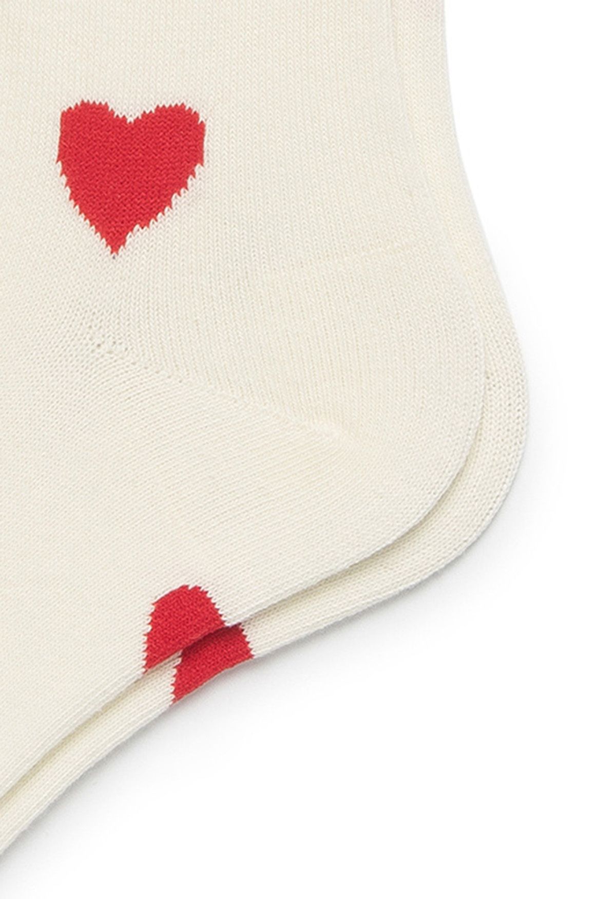 Calcetines pequeños de algodón con forma de corazón rojo