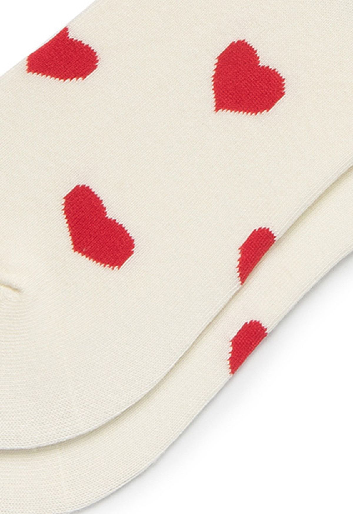 Calcetines pequeños de algodón con forma de corazón rojo