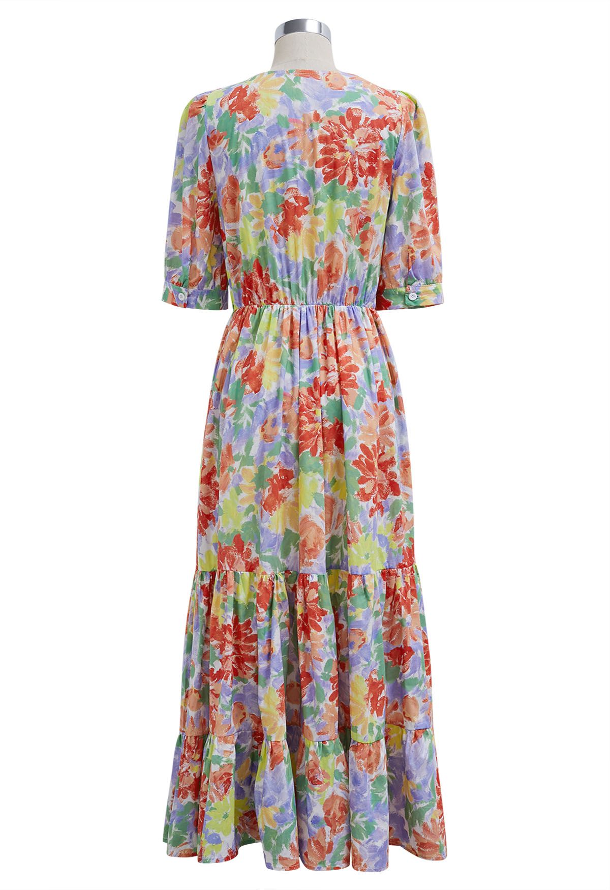 Vestido cruzado con volantes y estampado floral Summer Shine